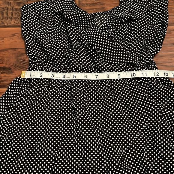 Express Black White Ruffle Polka-A-Dot Dress Summer Spring Feminine Party Event - Picture 5 of 10